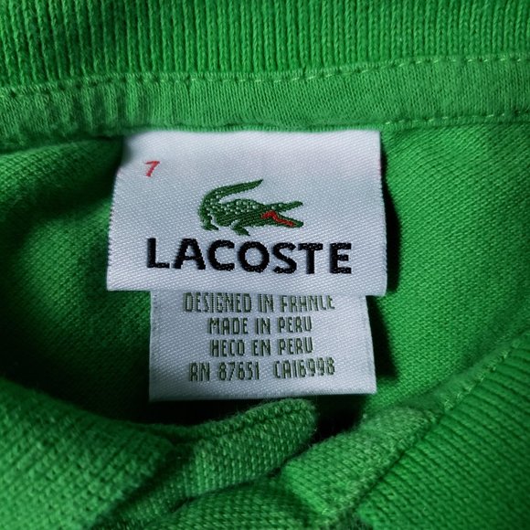 Lacoste France Men's EU 7/US XXL S/S Green 2 Button Pique Polo - Picture 2 of 7